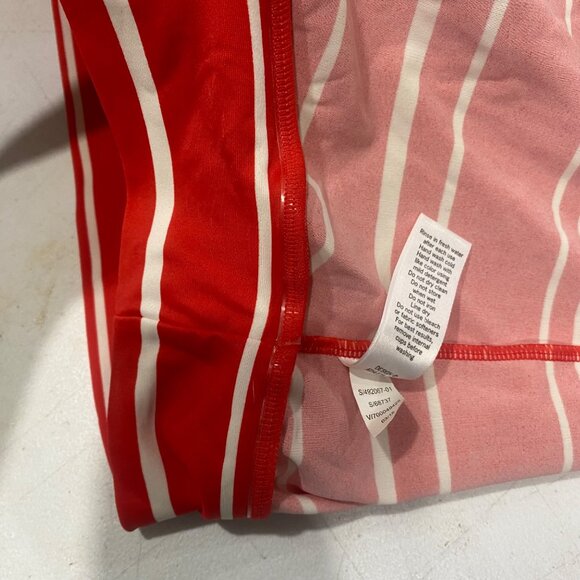 Athleta Tankini Swim Top 30D/DD Red striped Built-In Wire Bra & Adjustable Strap - Picture 7 of 14